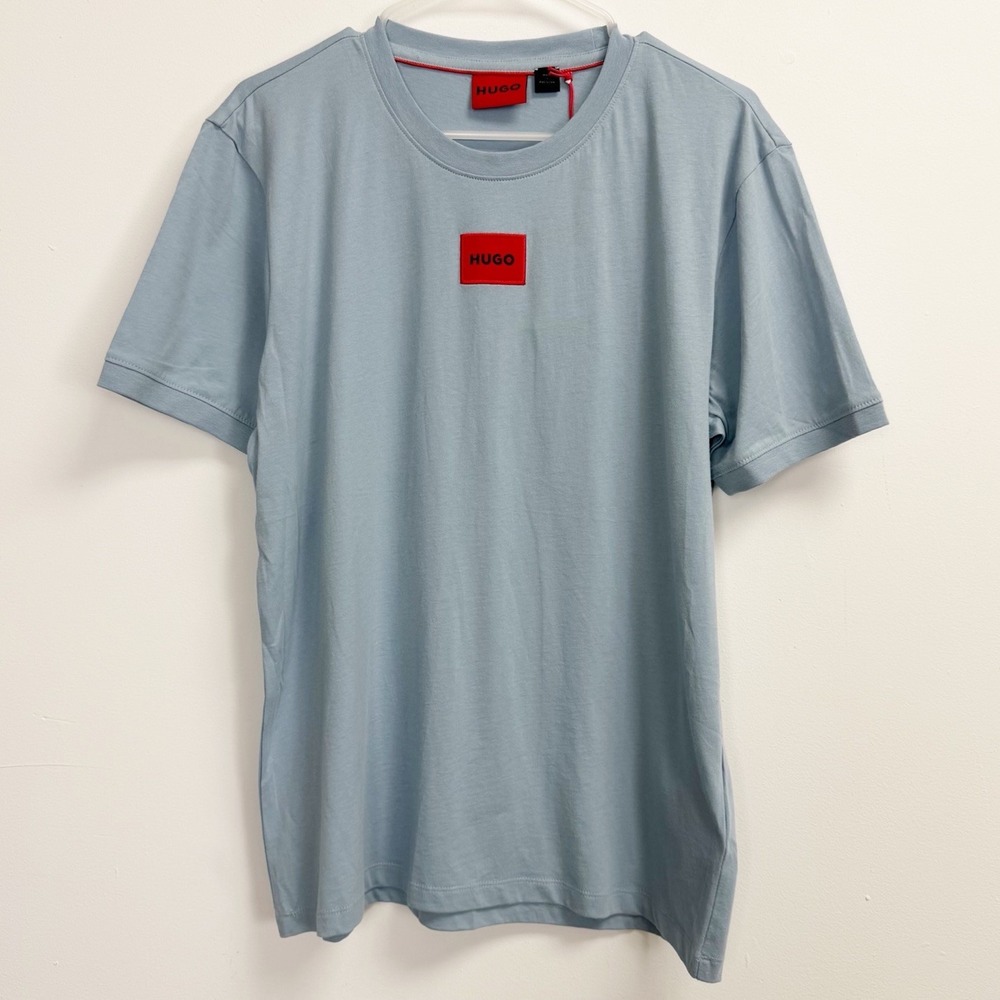 Hugo Boss Shirt Mens Medium Blue Logo T-Shirt Tee Cotton NWT